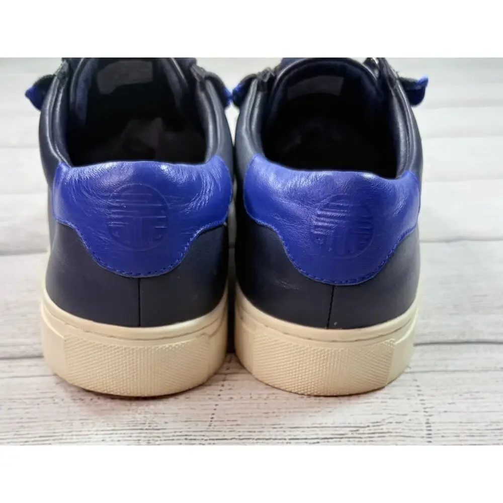 Tory Burch Tory Sport Women’s Ruffle Sneakers Navy Blue Leather Size 8.5